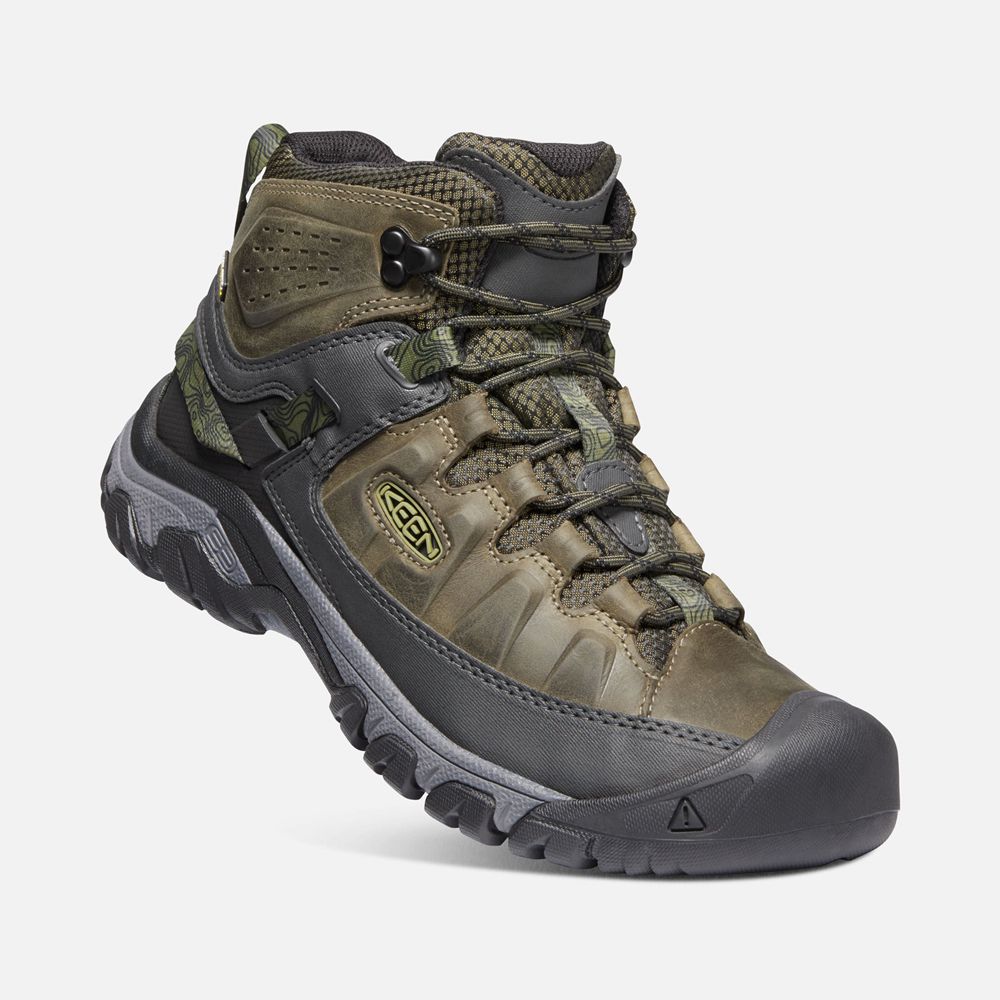 Bottes de Randonnée Keen Homme Vert Olive/Noir | Targhee Iii Waterproof Mid | EAKHJ-4653